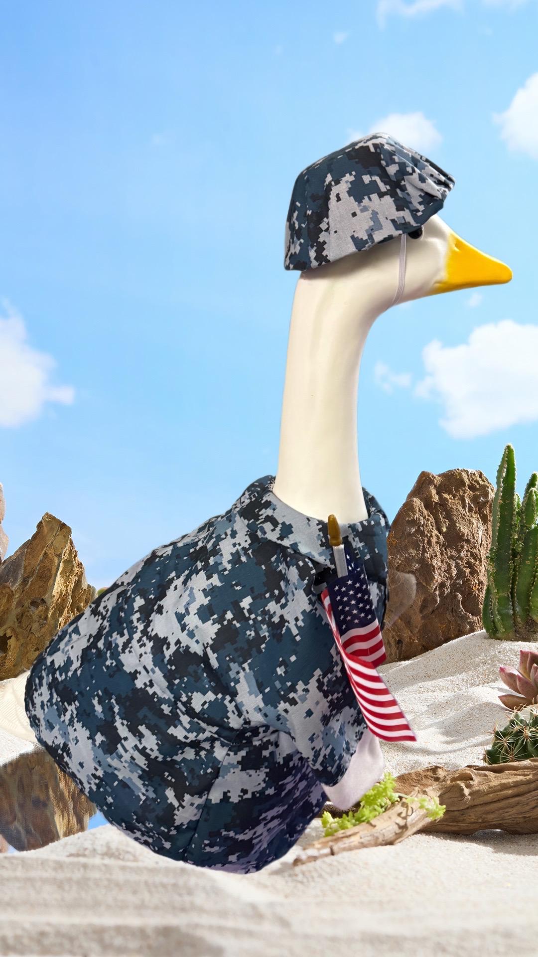 Military goose pixelated outfit