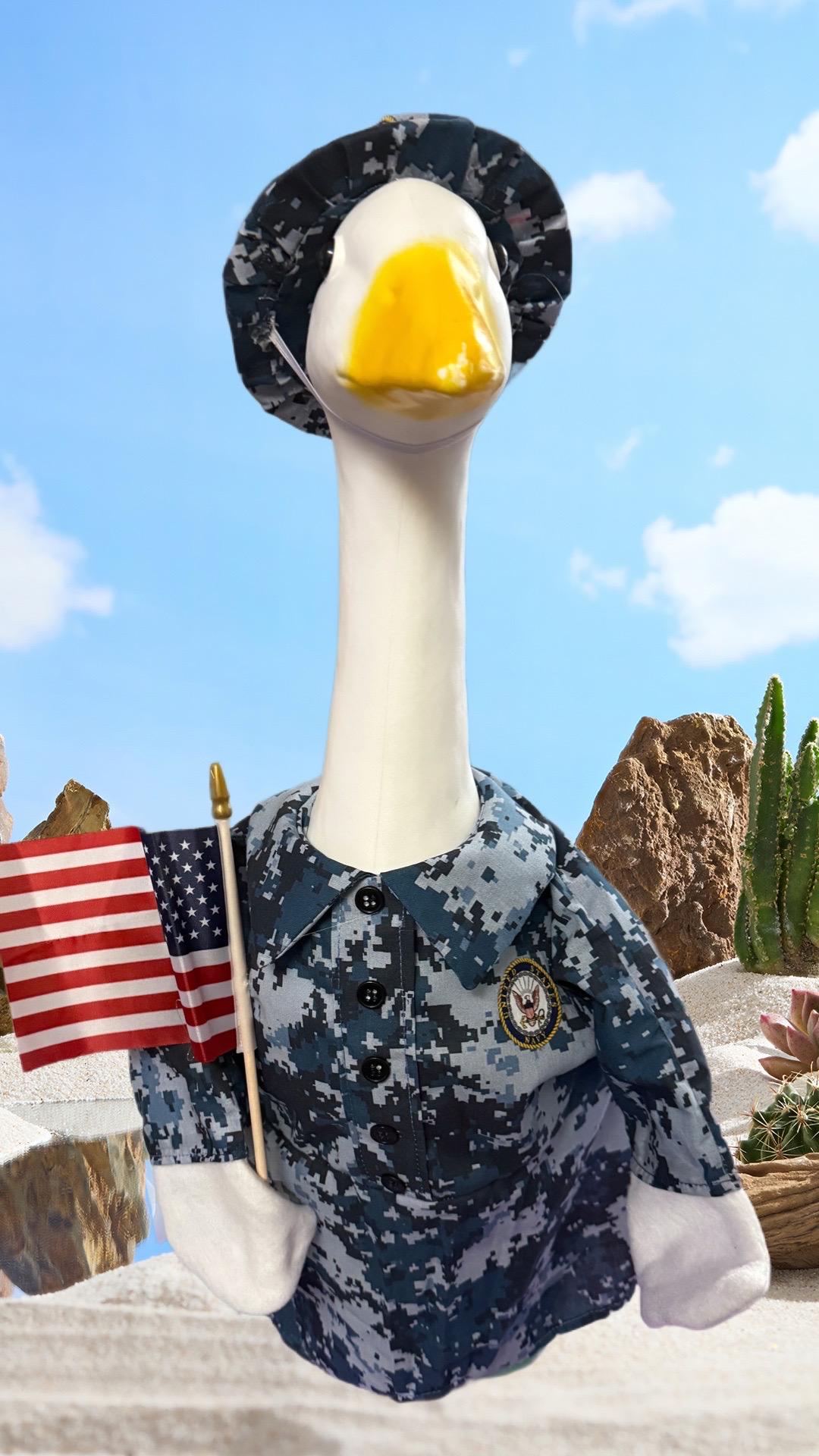 Military goose pixelated outfit