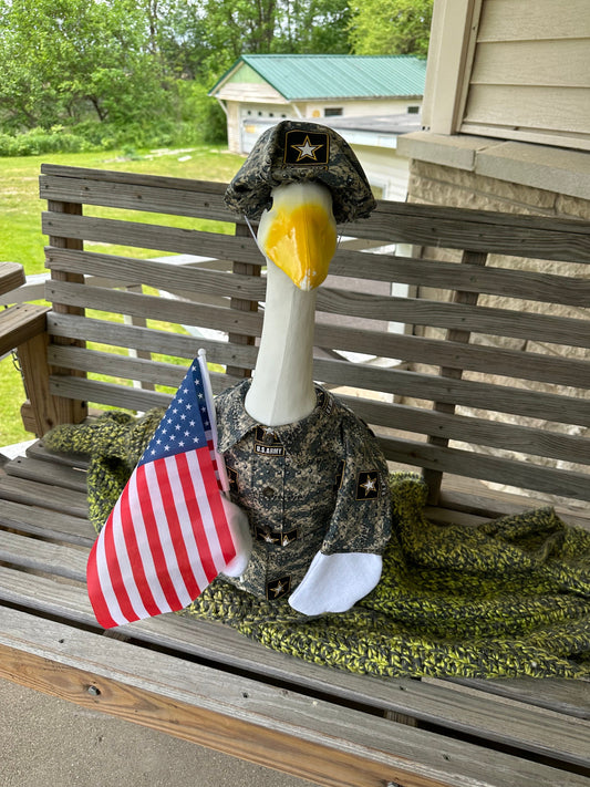 Baby goose military outfit